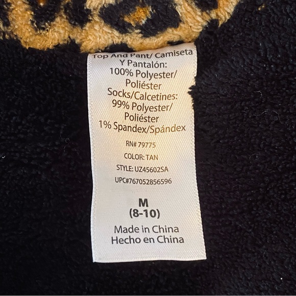 Plush Leopard Print Long Sleeve Pajama Set - Picture 9 of 9